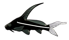 Catfish Brooch - Black lancer